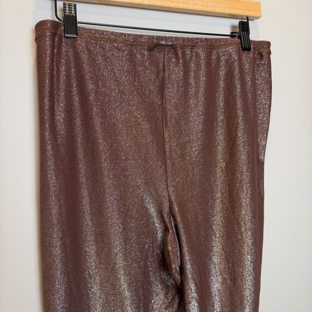 NWT SKIMS XL Cocoa Brown Sparkle Glitter Stretch Leggings High Rise Stretch - Picture 3 of 13